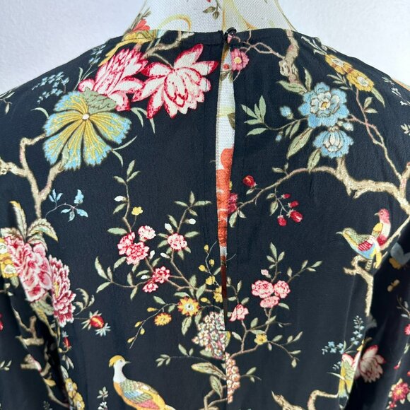 GP & J Baker for H&M Tropical Floral Wallpaper Print Dress  Size 4  Flare Sleeve - Picture 3 of 5